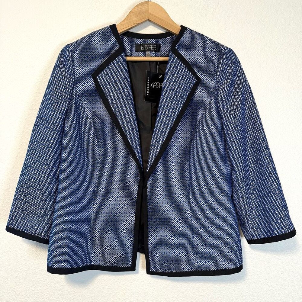 Kasper Blue Open Front Blazer Size 10‎ NWT